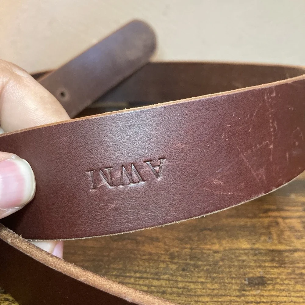 MorrisonMade Leather Belt Brown Full Grain‎ Handmade USA TikTok Viral AWM 43-48